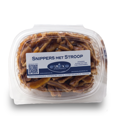 Een doosje Eweno snippers met stroop