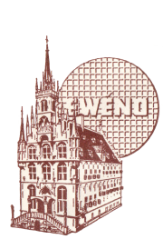 Het stadhuis van gouda in het oude logo van Eweno